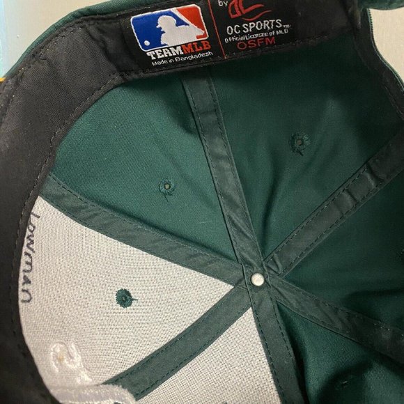 Oakland As Team MLB Velco Strap back Hat green yellow - Picture 3 of 3
